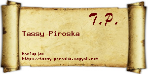 Tassy Piroska névjegykártya